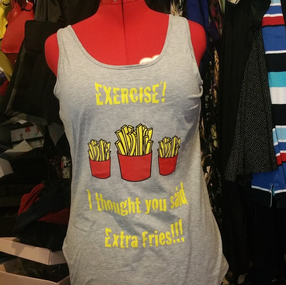 Humorous Exercise Tank - Heather